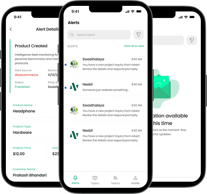 Alerts screenshots